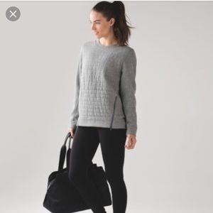 Lulululemon quilted gray side zip sweatshirt